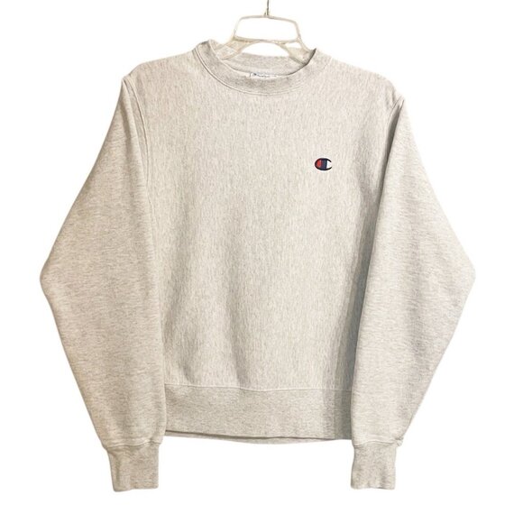 Champion Reverse Weave Sweatshirt Small Gray Crewneck Heavyweight Cotton Blend - Picture 1 of 6